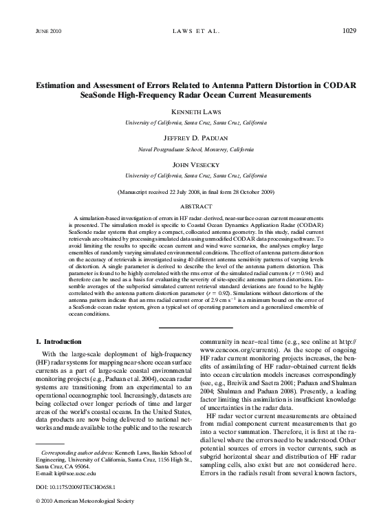 (PDF) Estimation and Assessment of Errors Related to Antenna Pattern ...