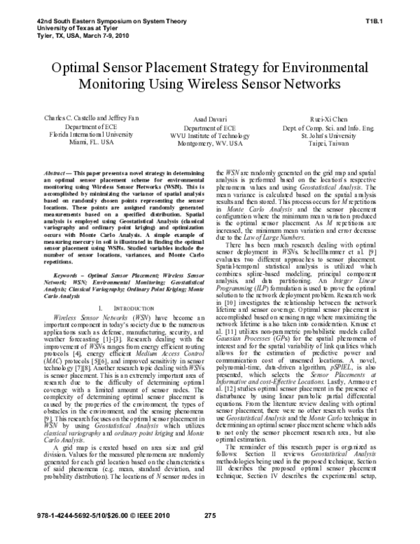 (PDF) Optimal sensor placement strategy for environmental monitoring ...
