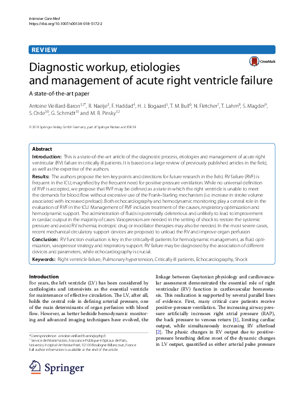 (PDF) Diagnostic workup, etiologies and management of acute right ...