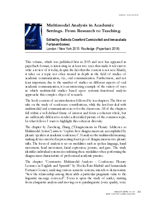 (PDF) Multimodal Analysis in Academic Settings