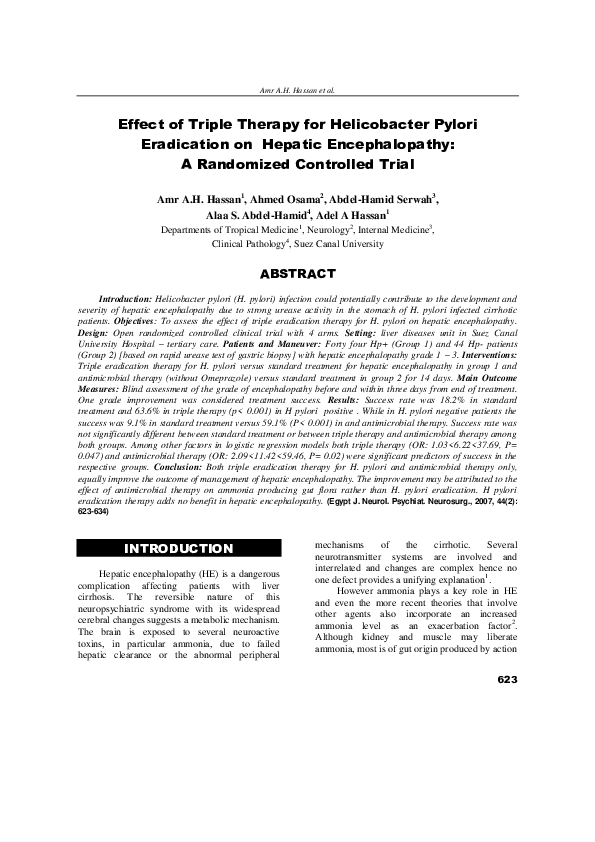 (PDF) Effect of Triple Therapy for Helicobacter Pylori Eradication on ...