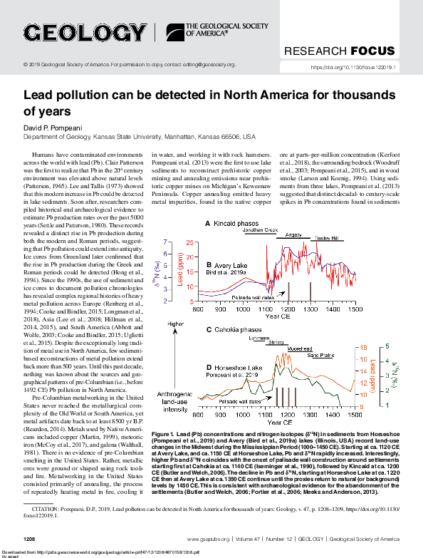 (PDF) Lead pollution can be detected in North America for thousands of ...