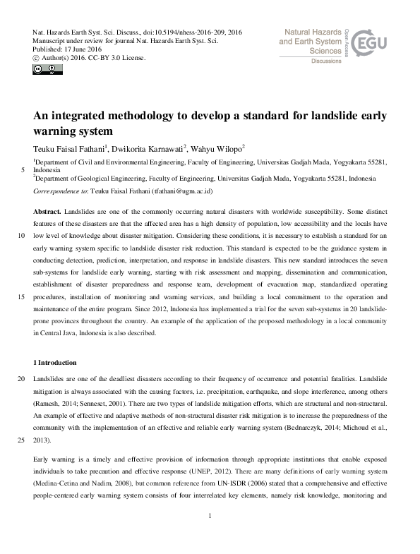 (PDF) An integrated methodology to develop a standard for landslide ...