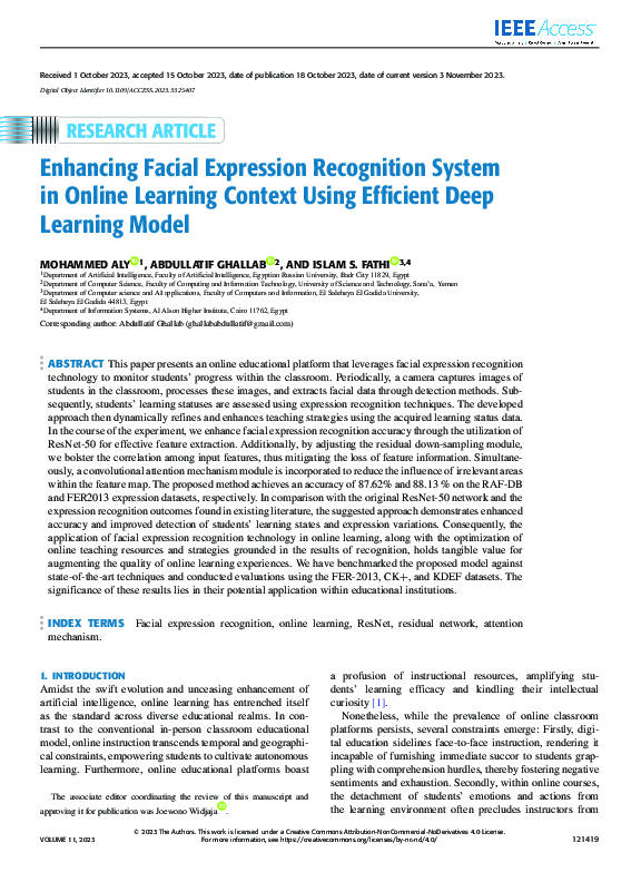 (PDF) Enhancing Facial Expression Recognition System in Online Learning ...