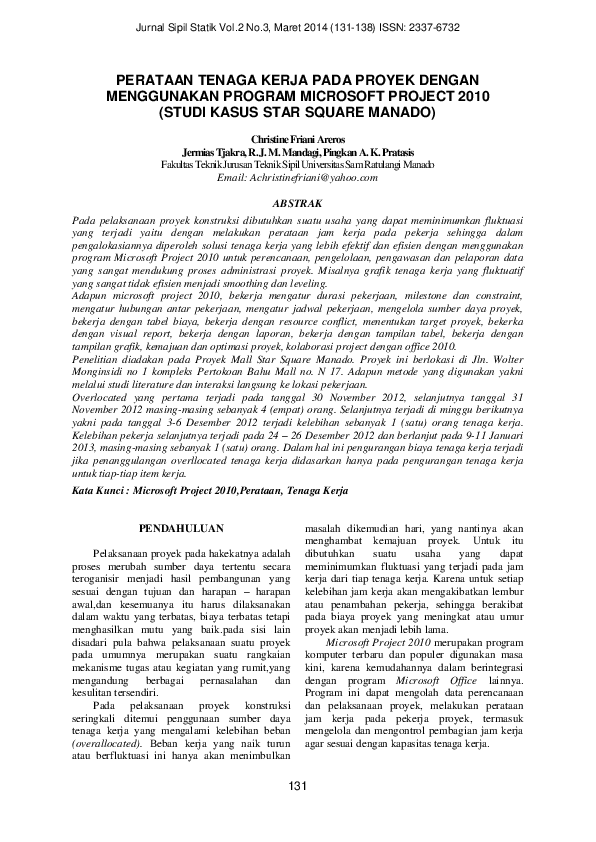 (PDF) Perataan Tenaga Kerja Pada Proyek Dengan Menggunakan Program ...