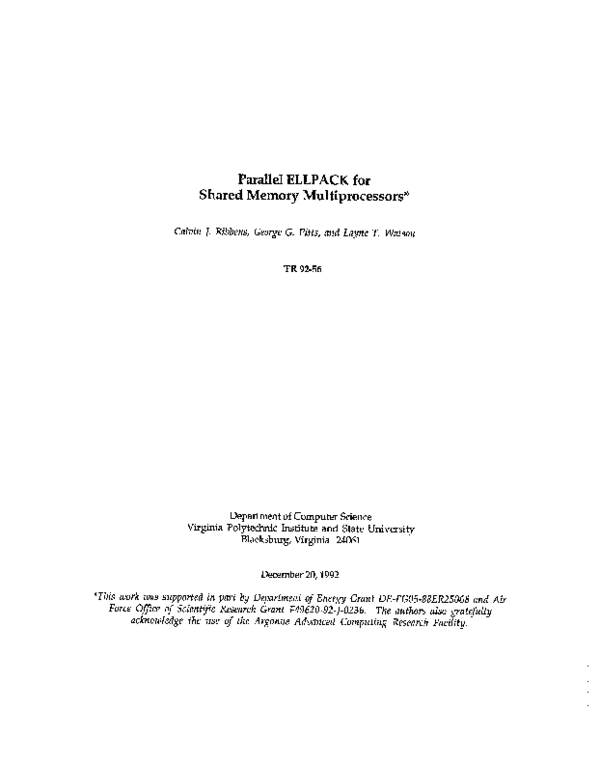 (PDF) Parallel ELLPACK for shared memory multiprocessors
