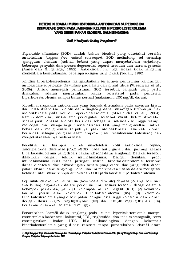 (PDF) Deteksi secara imunohistokimia antioksidan superoksida dismutase ...