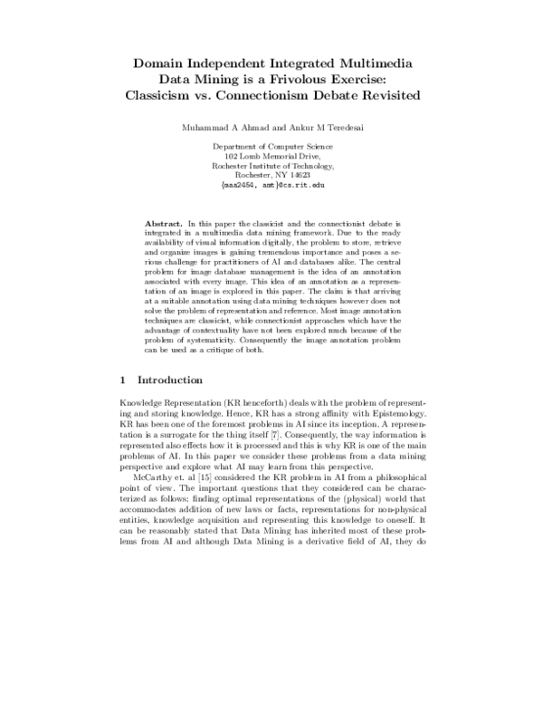 (PDF) Domain Independent Integrated Multimedia Data Mining is a ...
