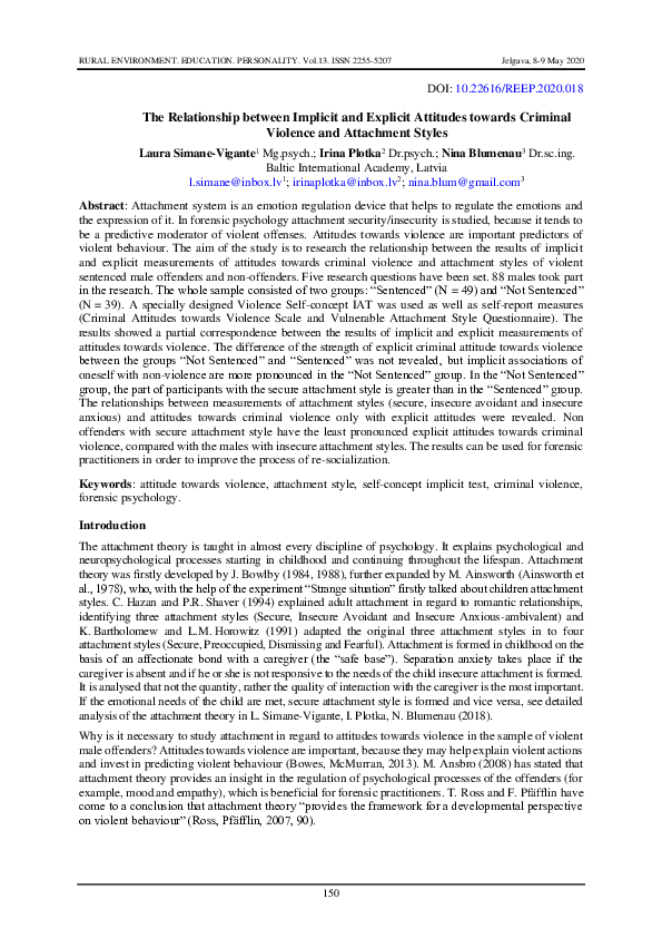 (PDF) The Relationship between Implicit and Explicit Attitudes towards ...