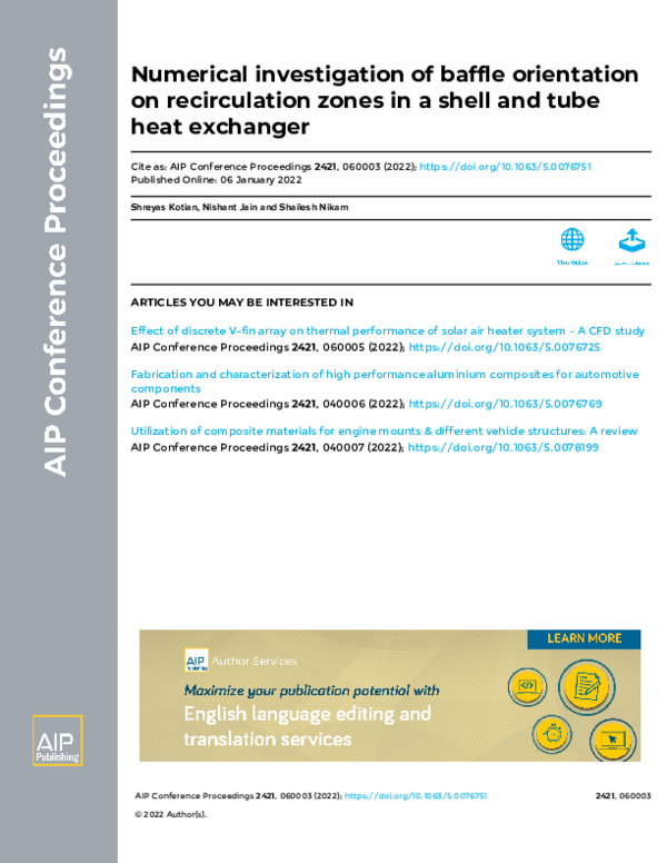 (PDF) Numerical investigation of baffle orientation on recirculation ...