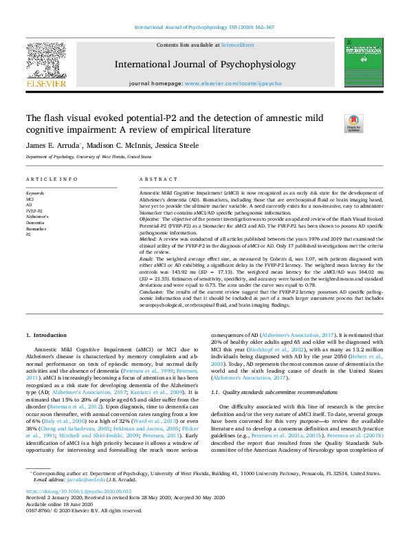 (PDF) The flash visual evoked potential-P2 and the detection of ...