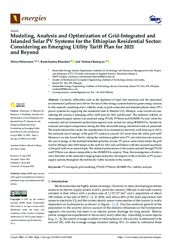 (PDF) Modeling, Analysis and Optimization of Grid-Integrated and ...
