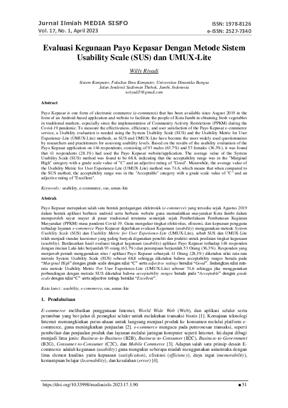 (PDF) Evaluasi Kegunaan Payo Kepasar Dengan Metode Sistem Usability ...