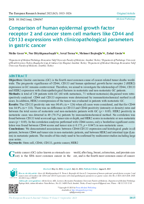 (PDF) Comparison of human epidermal growth factor receptor 2 and cancer ...