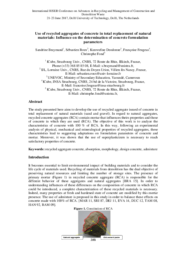 (PDF) Use of recycled aggregates of concrete in total replacement of ...