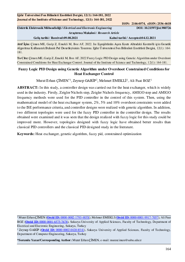 (PDF) Fuzzy Logic PID Design using Genetic Algorithm under Overshoot ...