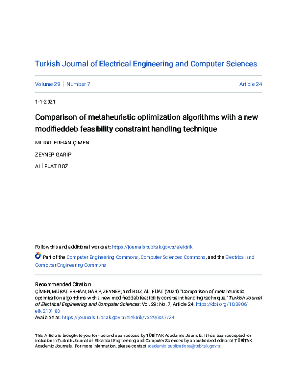 (PDF) Comparison of metaheuristic optimization algorithms with a new ...