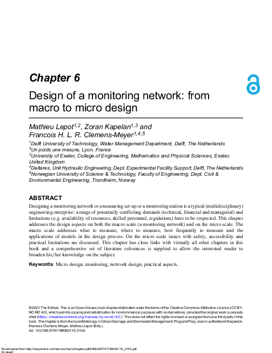 (PDF) Design of a monitoring network: from macro to micro design