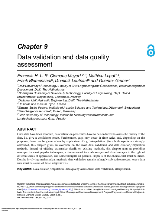 (PDF) Data validation and data quality assessment