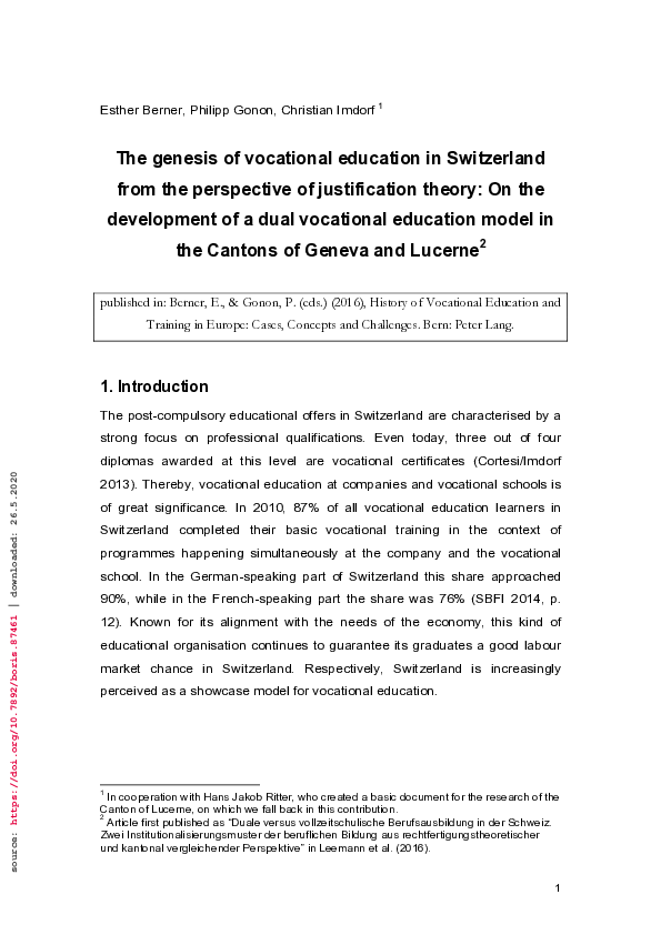 Pdf History Of Vocational Education And Training In Europe