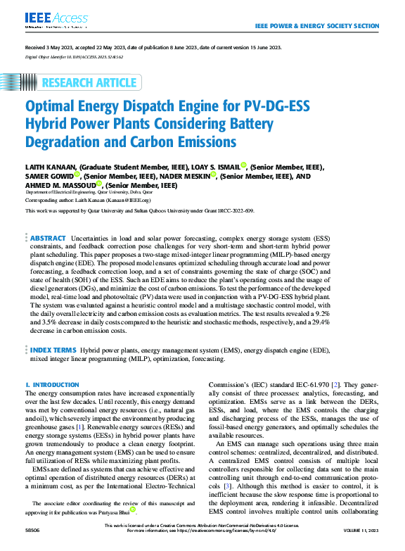 (PDF) Optimal Energy Dispatch Engine for PV-DG-ESS Hybrid Power Plants ...