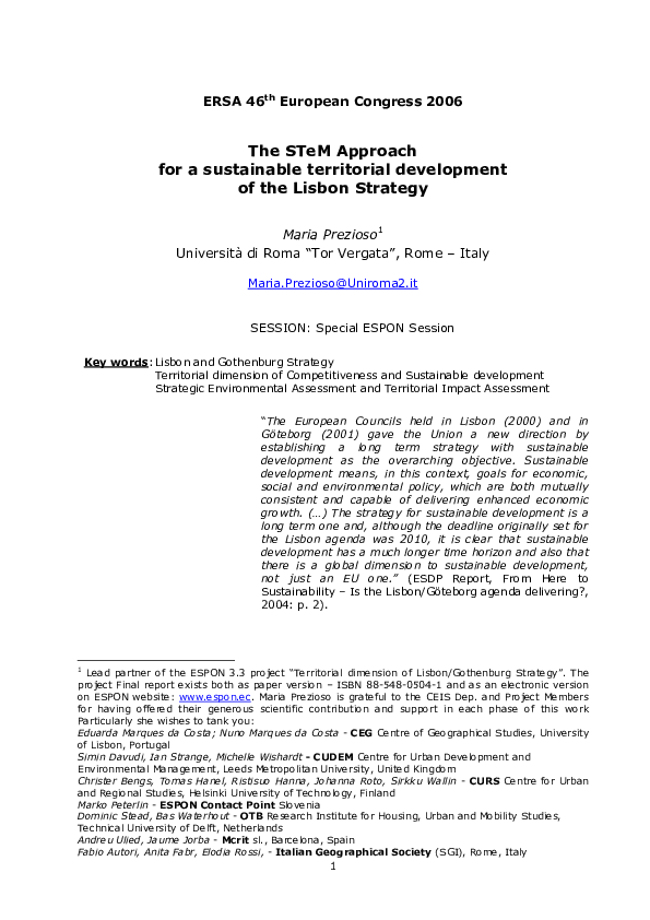 (PDF) STeM approach for a sustainable territorial development of the ...