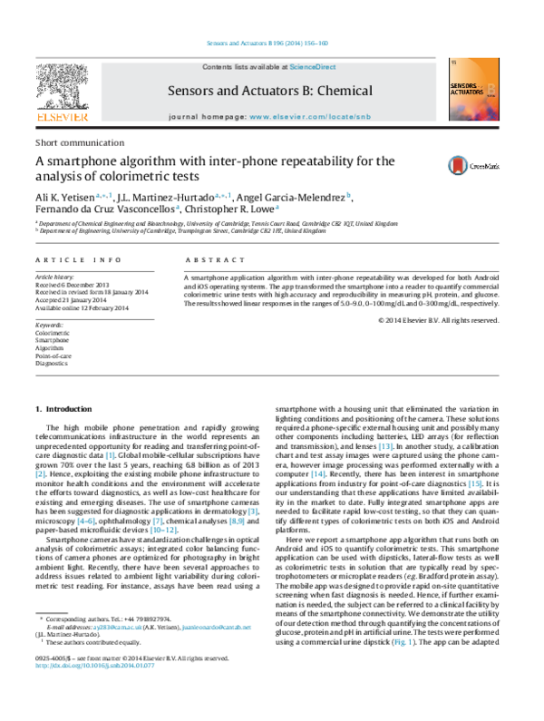 (PDF) A smartphone algorithm with inter-phone repeatability for the ...