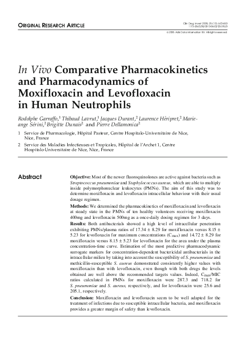 (PDF) In Vivo Comparative Pharmacokinetics and Pharmacodynamics of ...
