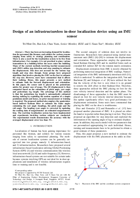 (PDF) Design of an infrastructureless in-door localization device using ...