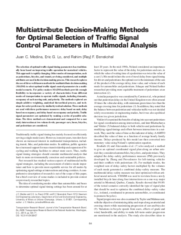 (PDF) Multiattribute Decision-Making Methods for Optimal Selection of ...