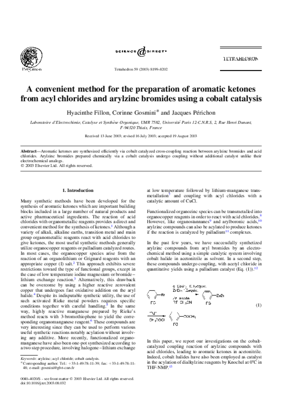 (PDF) A Convenient Method for the Preparation of Aromatic Ketones from ...
