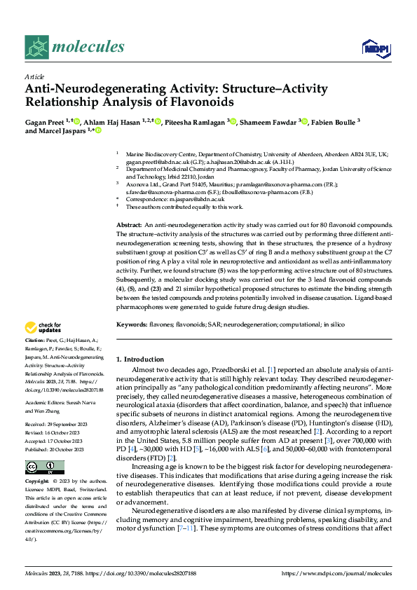 (PDF) Anti-Neurodegenerating Activity: Structure–Activity Relationship ...