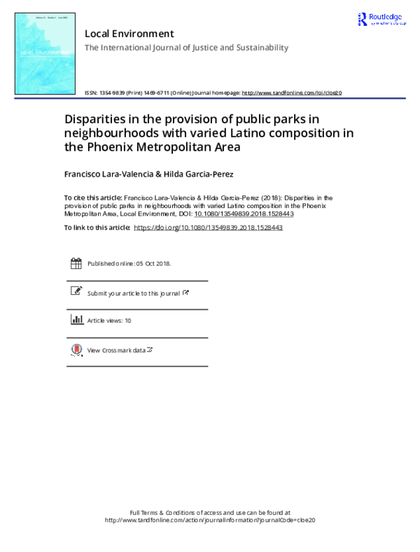 (PDF) Disparities in the provision of public parks in neighbourhoods ...