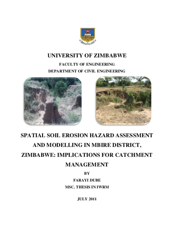 (PDF) Spatial Soil Erosion Hazard Assessment and Modelling in Mbire ...