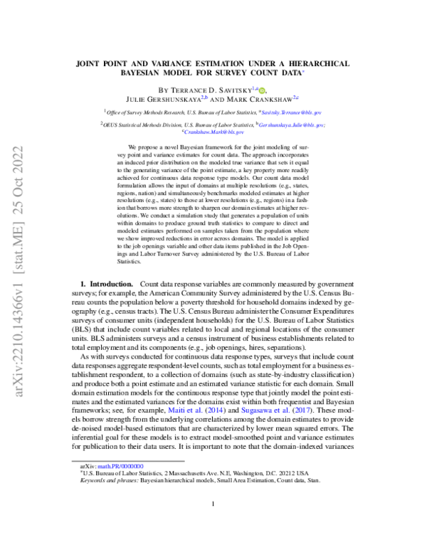 (PDF) Joint Point and Variance Estimation under a Hierarchical Bayesian ...