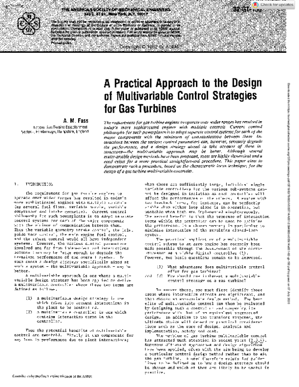 (PDF) A Practical Approach to the Design of Multivariable Control ...
