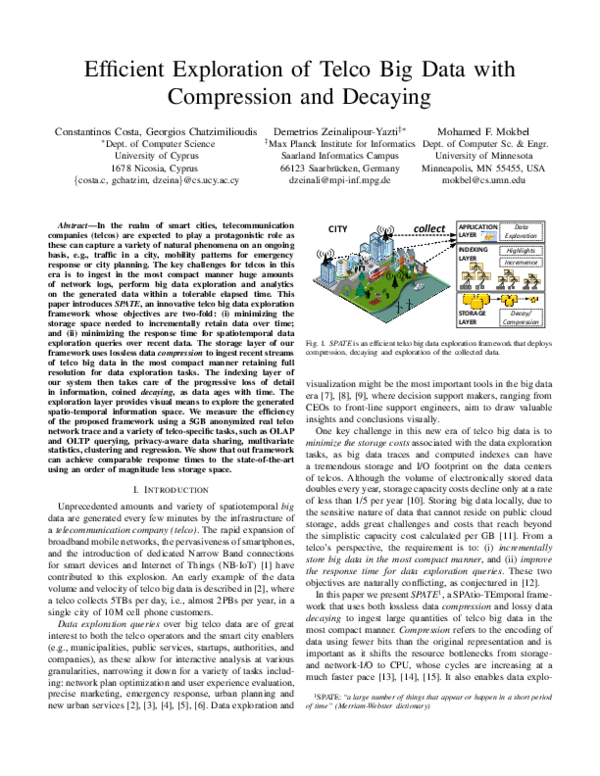 (PDF) Efficient Exploration of Telco Big Data with Compression and Decaying