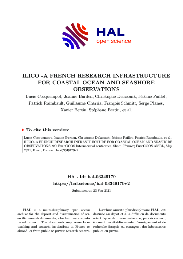 (PDF) Ilico -A French Research Infrastructure for Coastal Ocean and ...