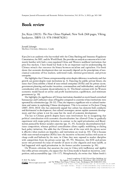 (PDF) Book Review: The New China Playbook