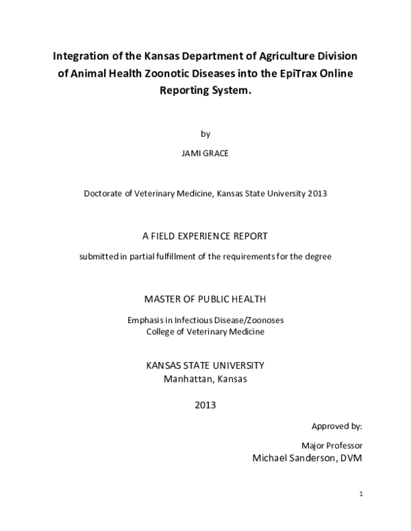 (PDF) Integration of the Kansas Department of Agriculture Division of ...