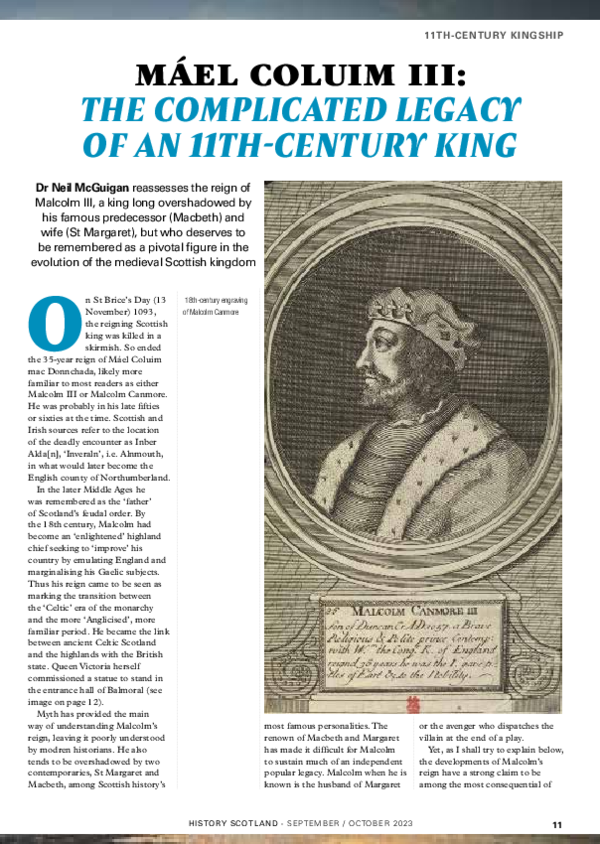 (PDF) Máel Coluim III, The Complicated Legacy of an 11thCentury King