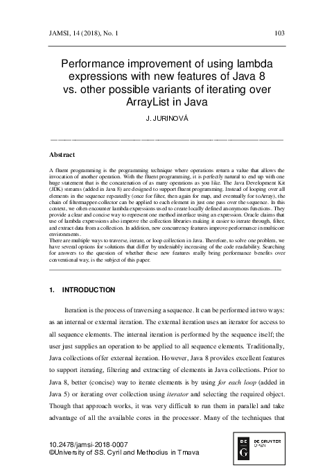 (PDF) Performance improvement of using lambda expressions with new ...