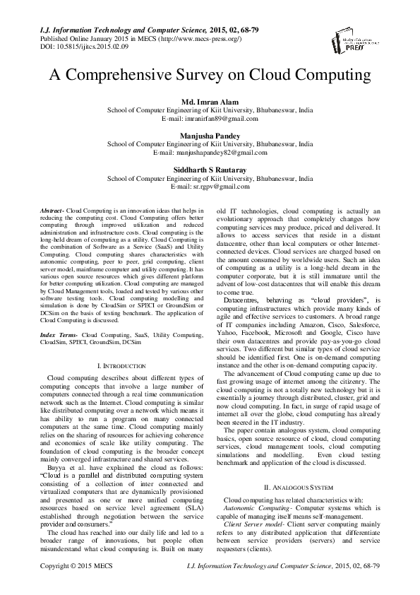 (PDF) A Comprehensive Survey on Cloud Computing