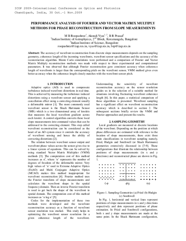 (PDF) Performance analysis of Fourier and Vector Matrix Multiply ...