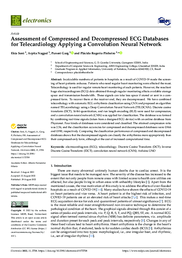 (PDF) Assessment of Compressed and Decompressed ECG Databases for ...