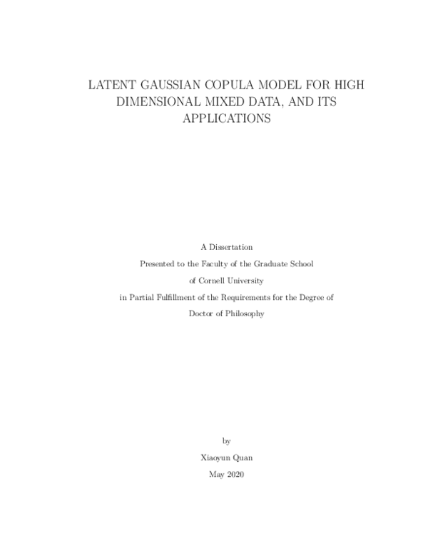 (PDF) Latent Gaussian Copula Model for High Dimensional Mixed Data, and ...