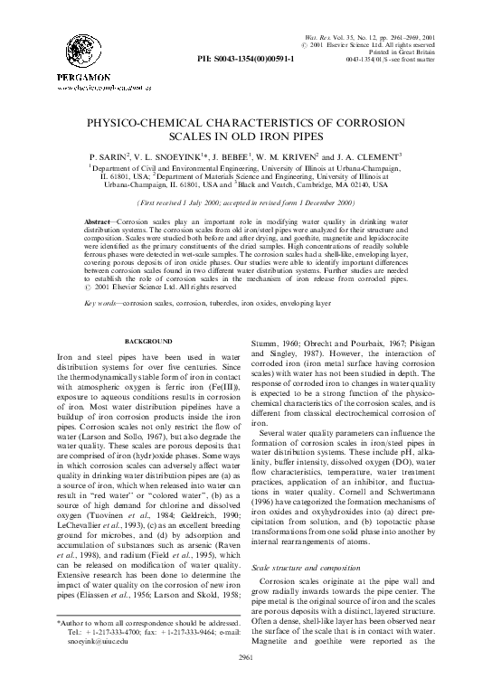 (PDF) Physico-chemical characteristics of corrosion scales in old iron ...