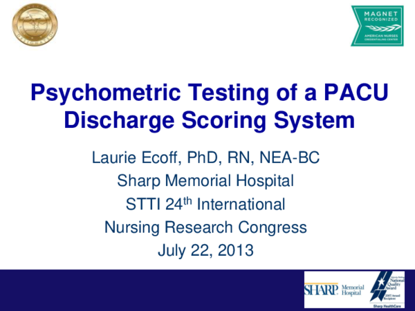 (PDF) Development and Psychometric Testing of a Post-Anesthesia Care ...