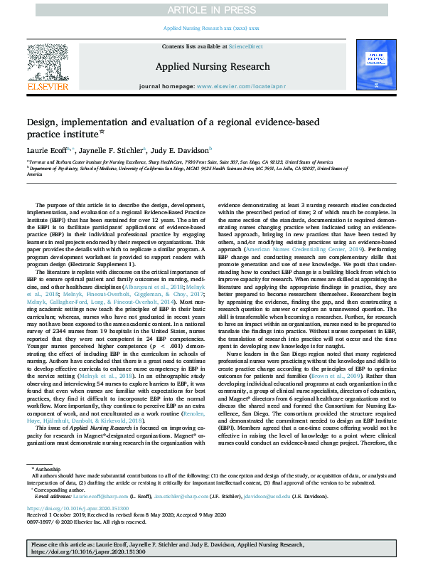 (PDF) Design, implementation and evaluation of a regional evidence ...