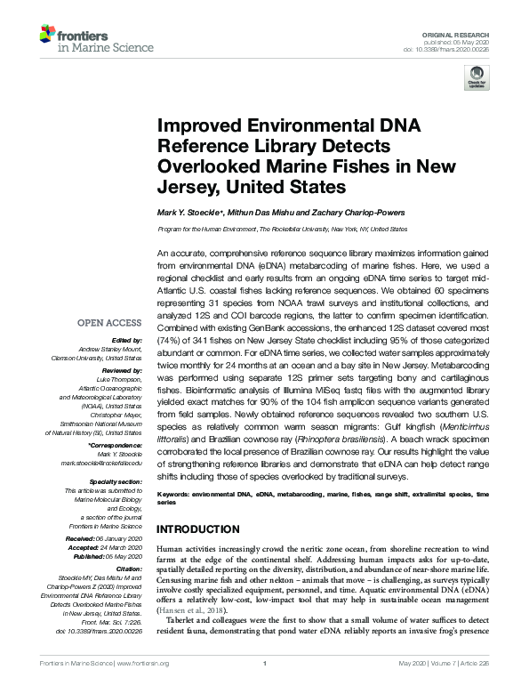 (PDF) Improved Environmental DNA Reference Library Detects Overlooked ...